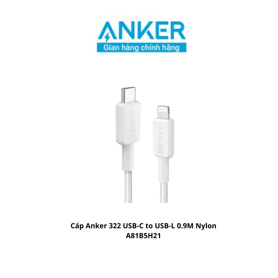 Cáp Anker 322 USB-C to USB-L 0.9M Nylon A81B5H21